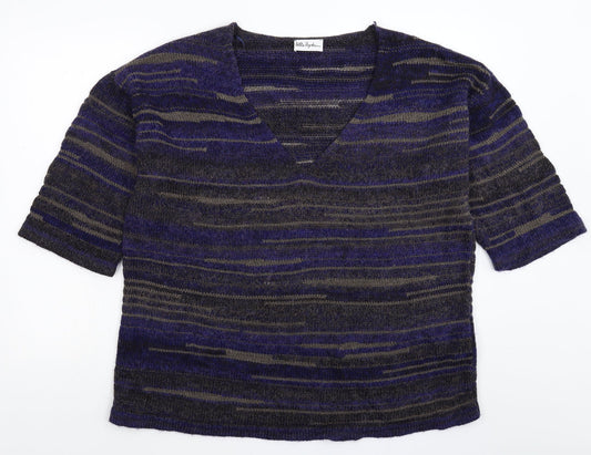 Ulla Popken Womens Multicoloured Striped Knit Pullover Jumper Size L