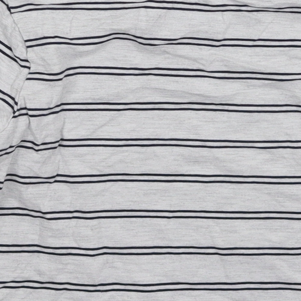 Marks and Spencer Boys Grey Striped  Basic T-Shirt Size 2-3 Years