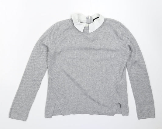 Topshop Womens Grey  Knit Pullover Jumper Size 8