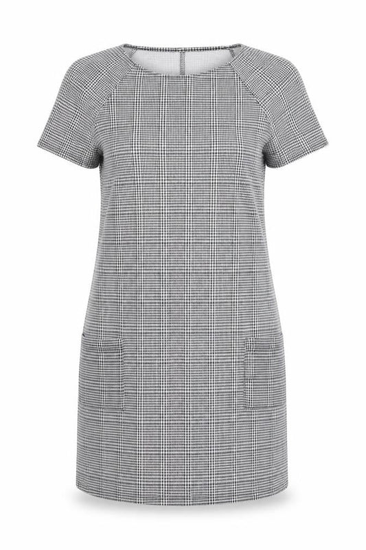 New Look Womens Black Houndstooth  T-Shirt Dress  Size 10