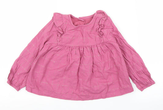 Primark Girls Purple Check  Basic Blouse Size 24 Months