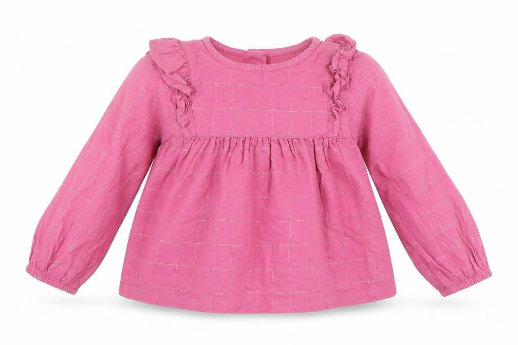 Primark Girls Purple Check  Basic Blouse Size 24 Months