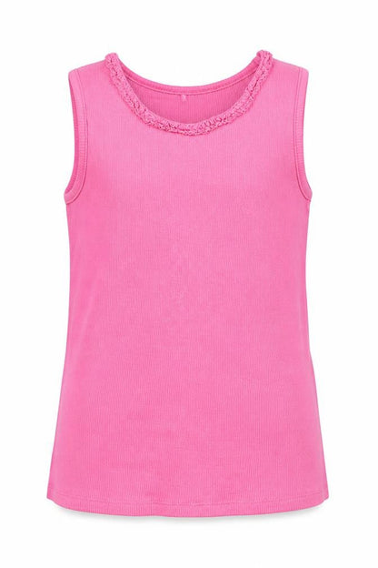 Front view of George girls’ pink basic tank, size 8-9, years