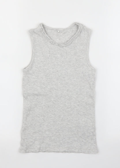 Additional front view of George girls’ grey basic tank, size 8, years