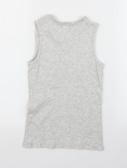 Back view of George girls’ grey basic tank, size 8, years