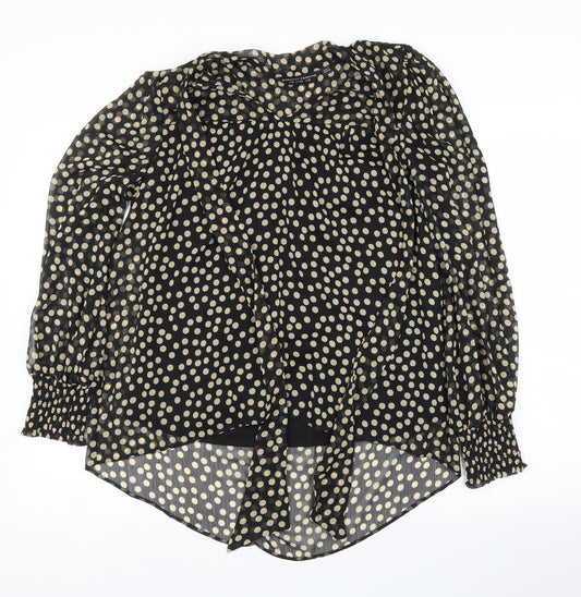 Dorothy Perkins Womens Black Polka Dot  Basic Blouse Size 10