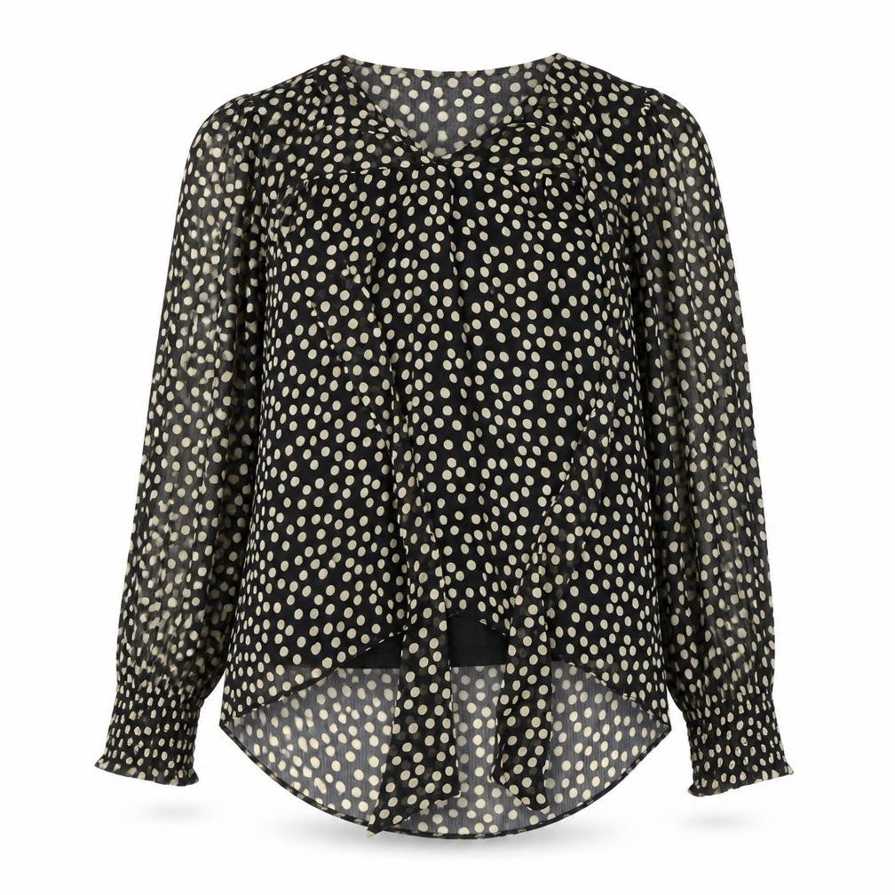 Dorothy Perkins Womens Black Polka Dot  Basic Blouse Size 10
