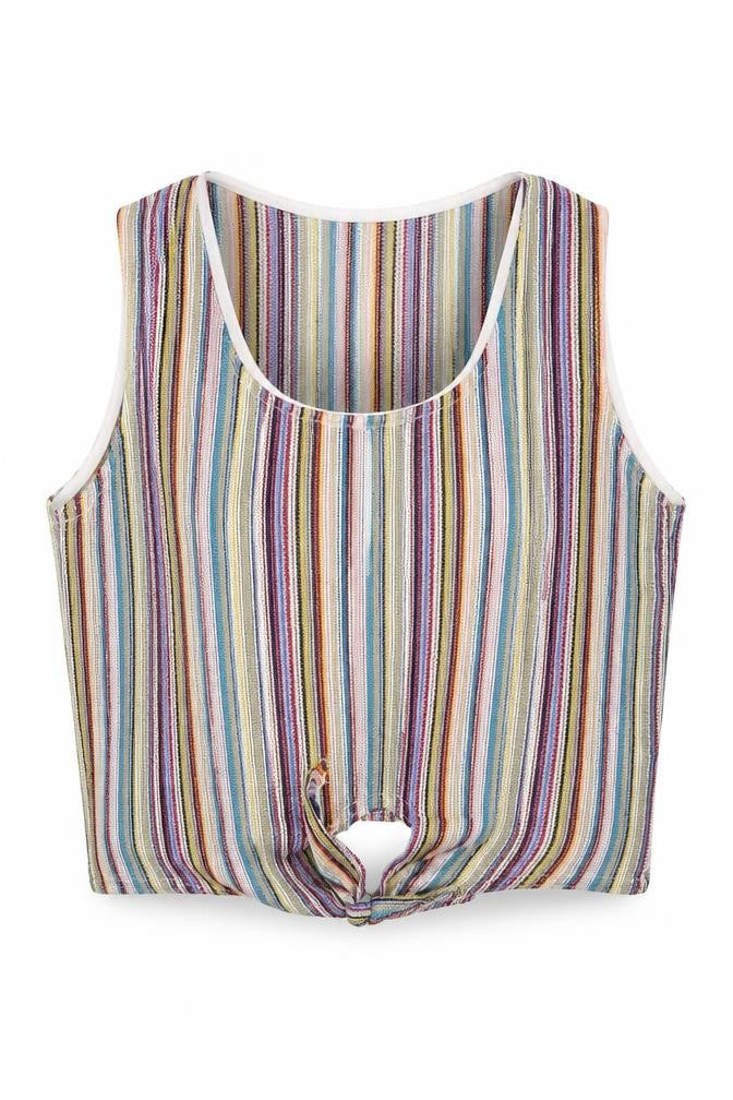 Missguided  Womens Pink Striped  Basic T-Shirt Size 8