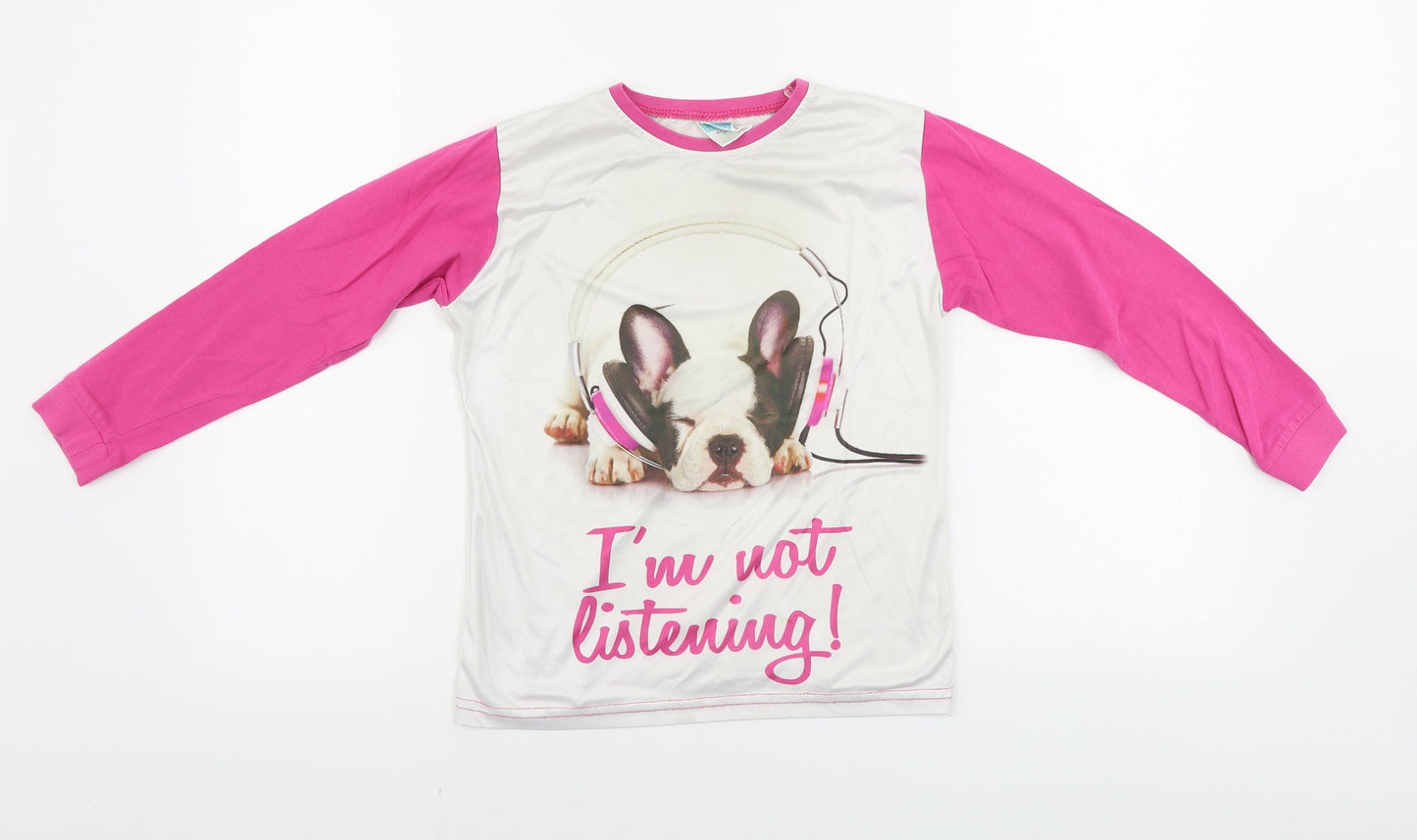 Pajama Factory  Girls White   Top Pyjama Top Size 9-10 Years