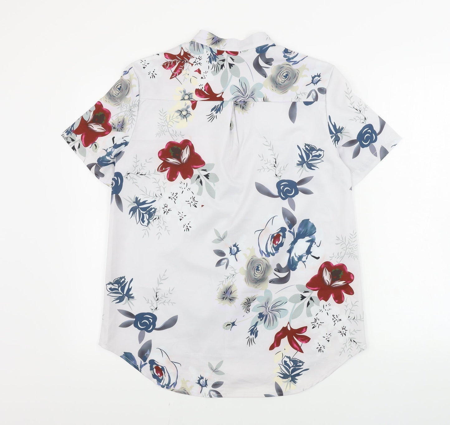 Preworn  Womens Grey Floral  Basic Button-Up Size S