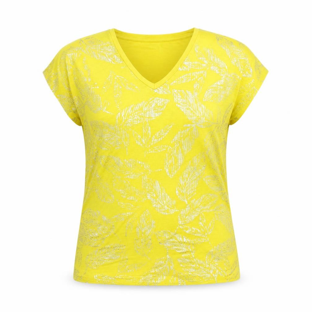 Damart  Womens Yellow Floral  Basic T-Shirt Size 10