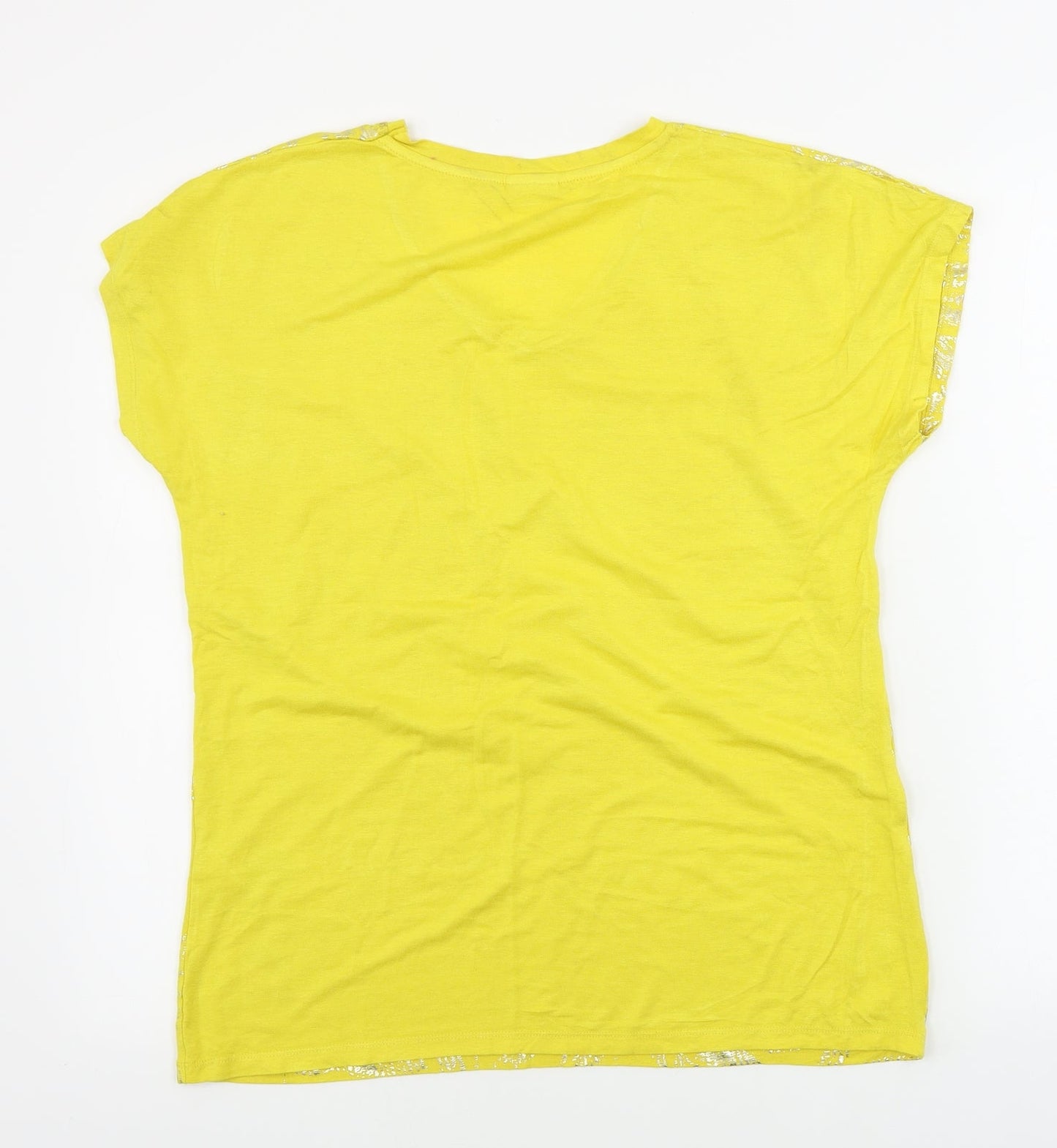 Damart  Womens Yellow Floral  Basic T-Shirt Size 10