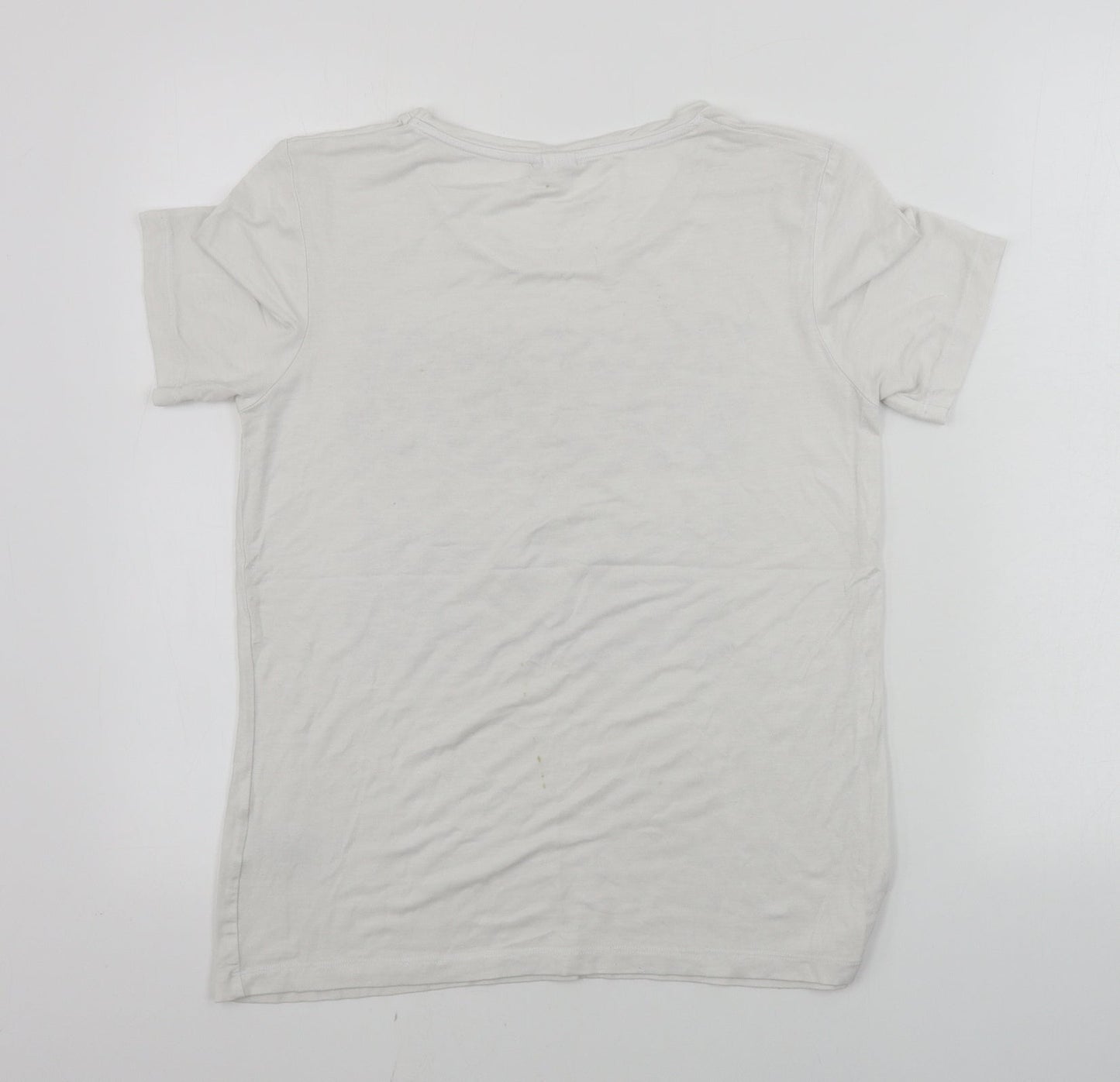 Damart  Womens White Floral  Basic T-Shirt Size 10