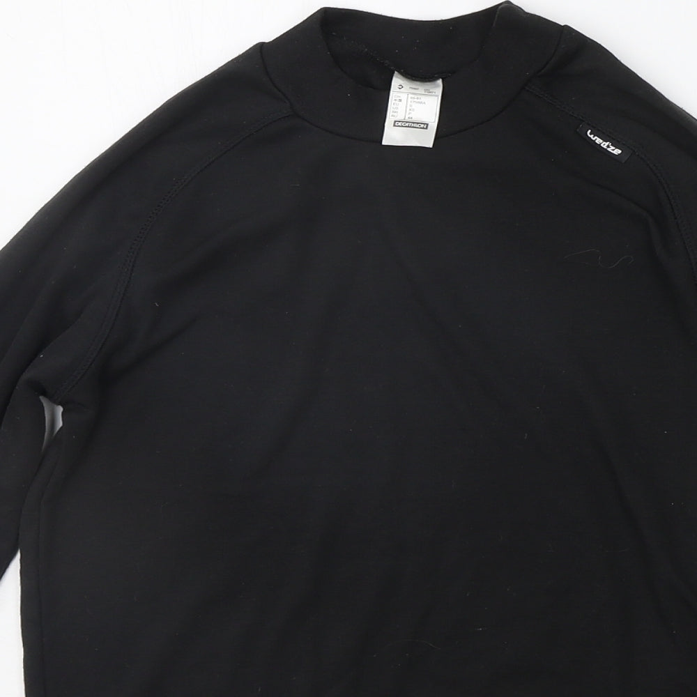 DECATHLON Girls Black   Basic T-Shirt Size S