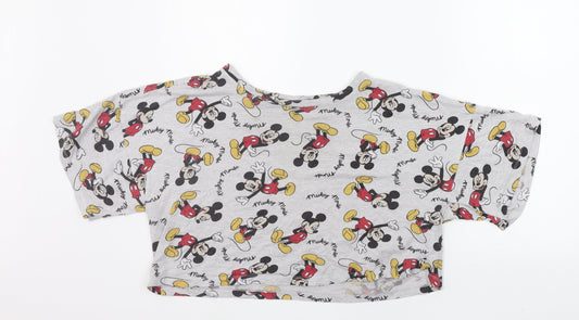 LOVE TO LOUNGE Womens Grey Floral  Top Pyjama Top Size S  - micky mouse
