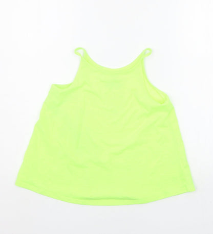 Additional front view of F&F girls’ green basic tank, size 8-9, years