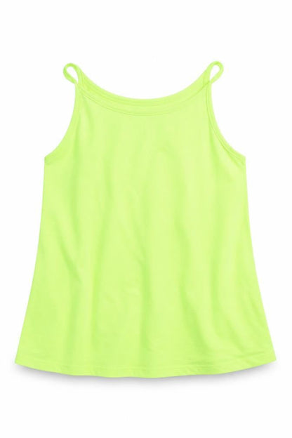 Front view of F&F girls’ green basic tank, size 8-9, years