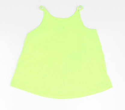 Back view of F&F girls’ green basic tank, size 8-9, years