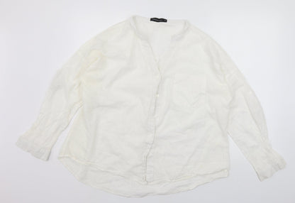 Celmia Womens White   Basic Button-Up Size 3XL