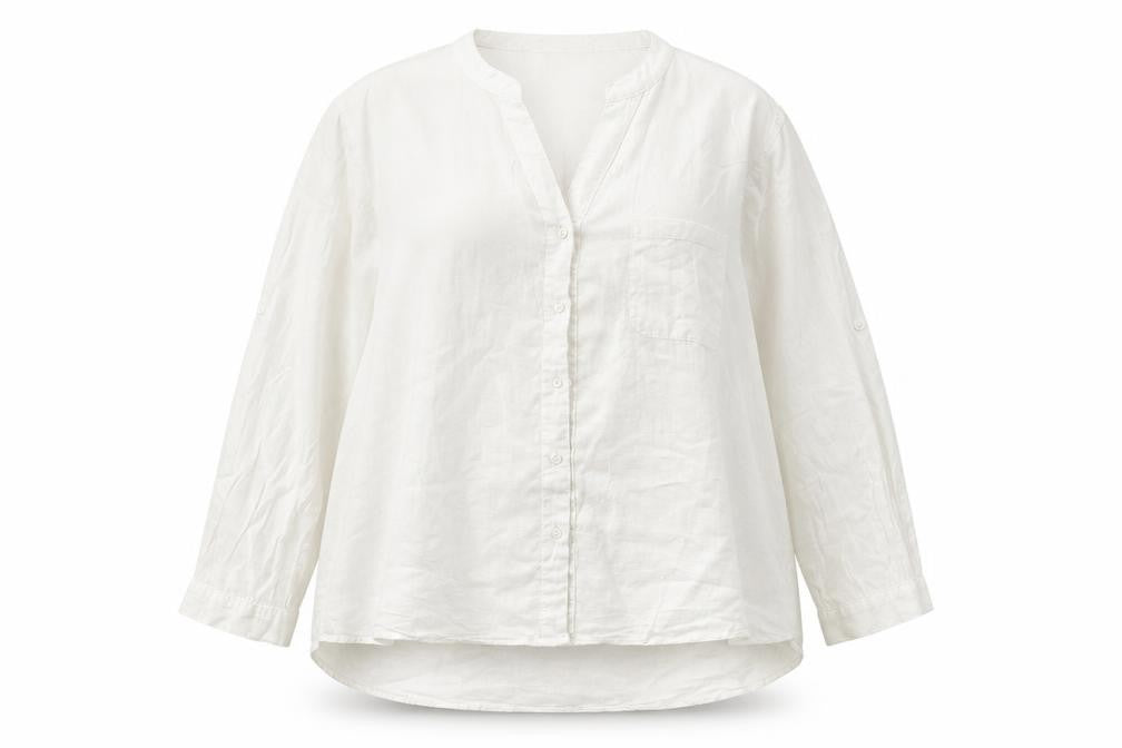 Celmia Womens White   Basic Button-Up Size 3XL