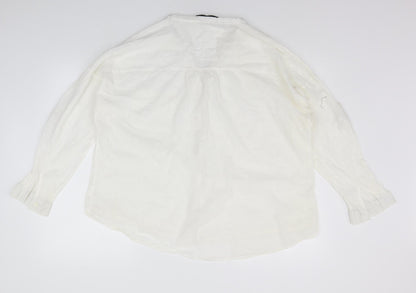Celmia Womens White   Basic Button-Up Size 3XL