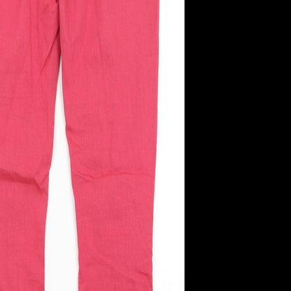 Brand and care label for Denim Co women’s pink jegging jeans, size UK 12, 30-inch leg