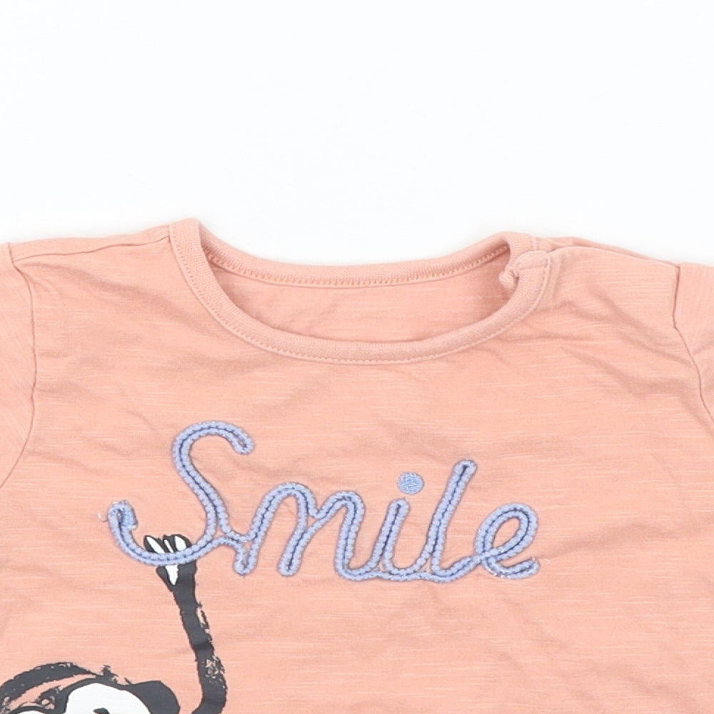M&S Baby Pink   Basic T-Shirt Size 3-6 Months  - Smile
