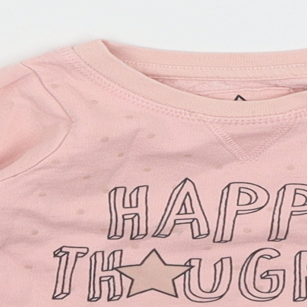 Young Dimension Baby Pink Spotted  Pullover Jumper Size 12-18 Months  - Happy Thoughts