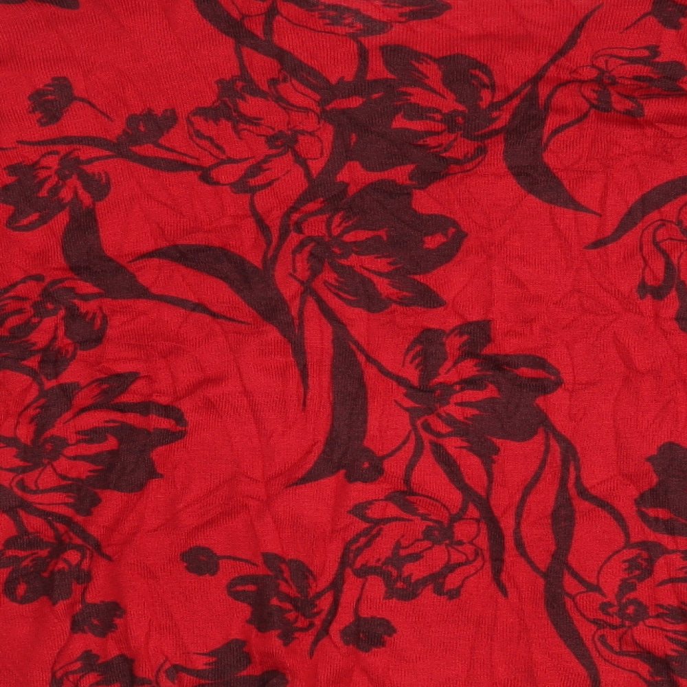 Marks and Spencer Womens Red Floral  Pullover Jumper Size L
