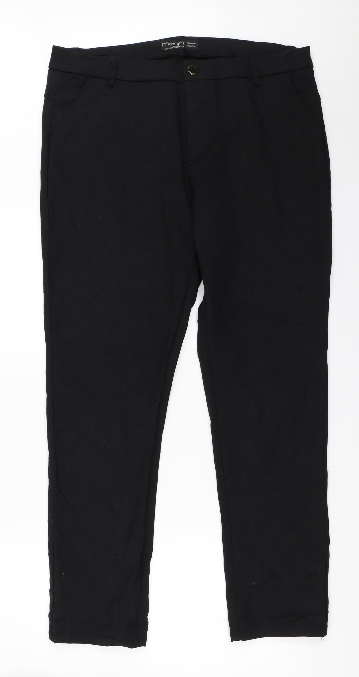 Moon Girl Womens Black   Trousers  Size 35 in L29 in