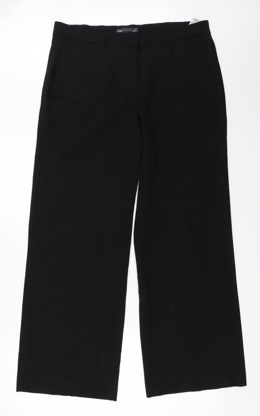 Marks and Spencer Womens Black   Trousers  Size 14 L29.5 in