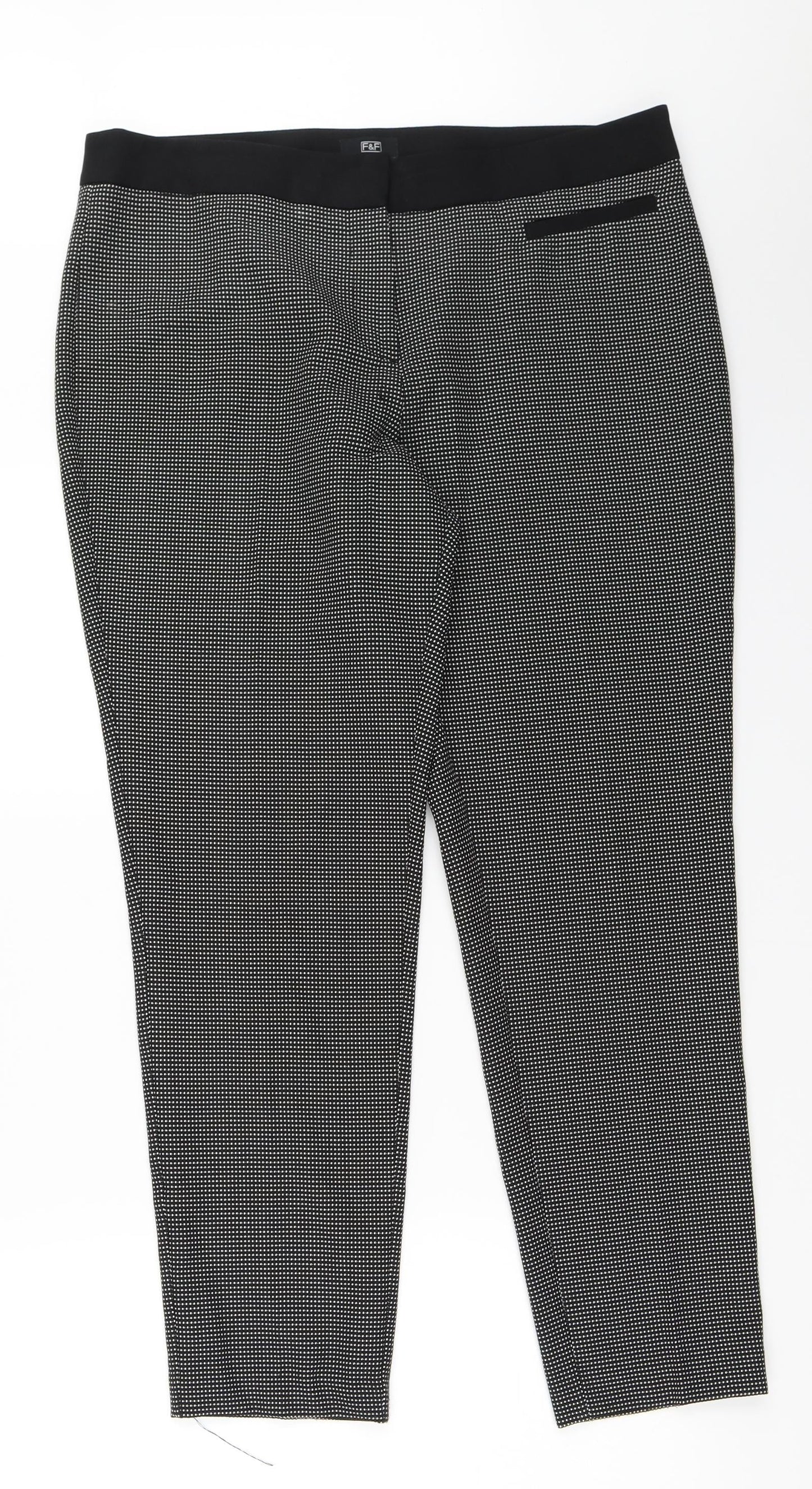 F&F Womens Black   Capri Trousers Size 12 L27.5 in