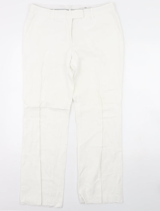 H&M Womens Ivory   Trousers  Size 14 L30 in