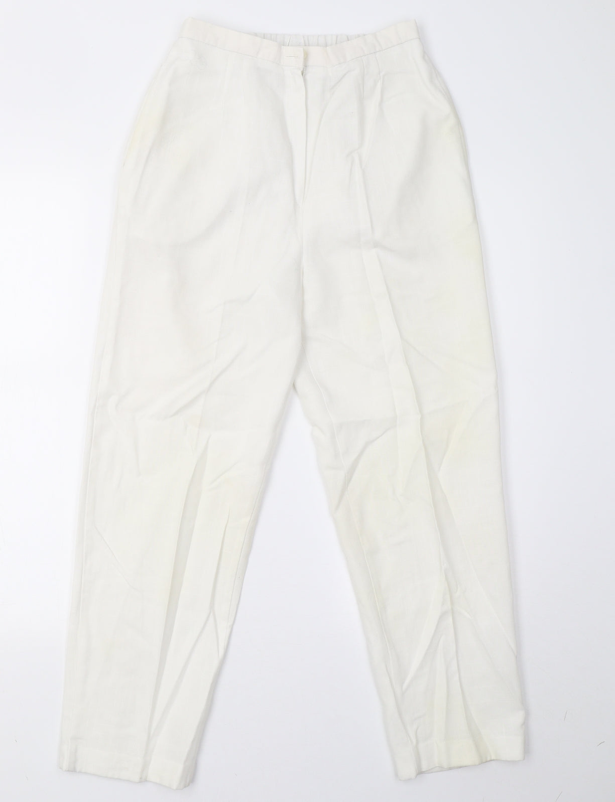 eastext Womens White   Trousers  Size 12 L27 in