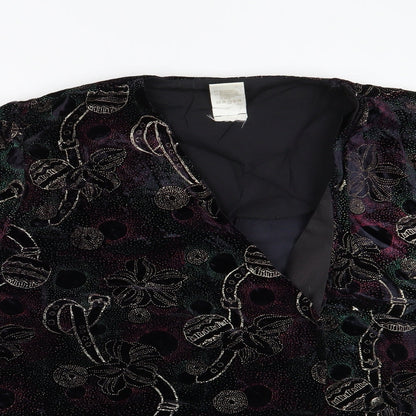 Close-up detail of C&A women’s multicoloured jacket blazer, size UK 20