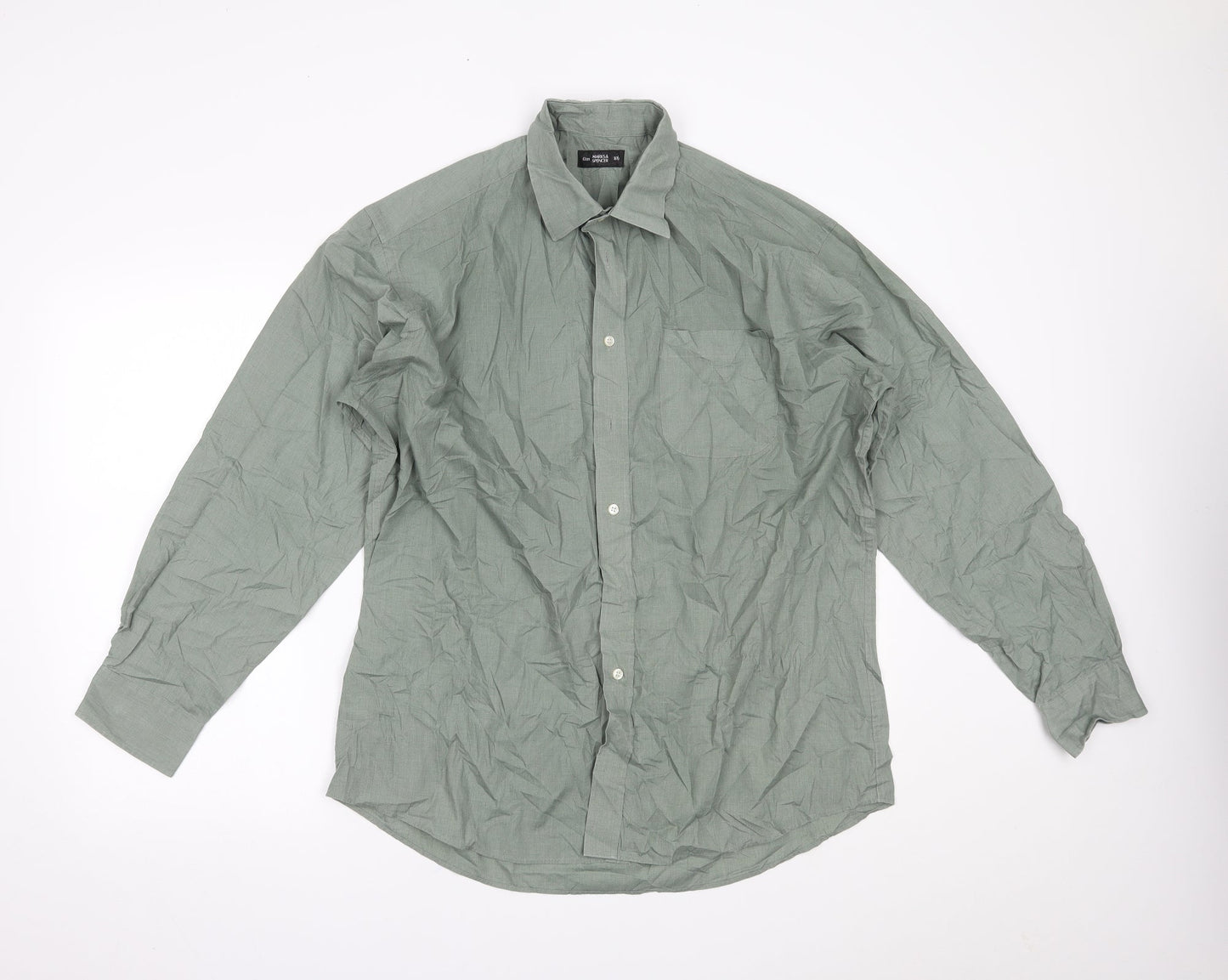 Marks and Spencer Mens Green    Dress Shirt Size 16.5