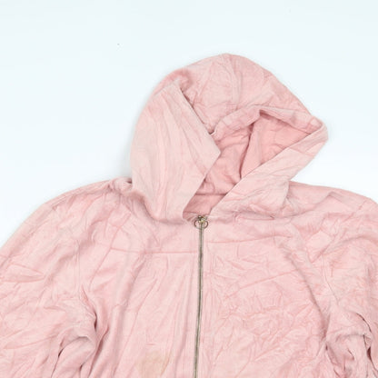 Close-up detail of Papaya women’s pink jacket, size L