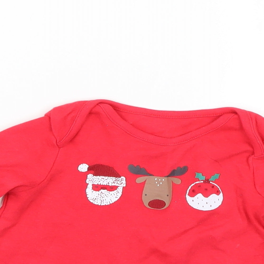 F&F Baby Red Geometric  Basic T-Shirt Size 6-9 Months