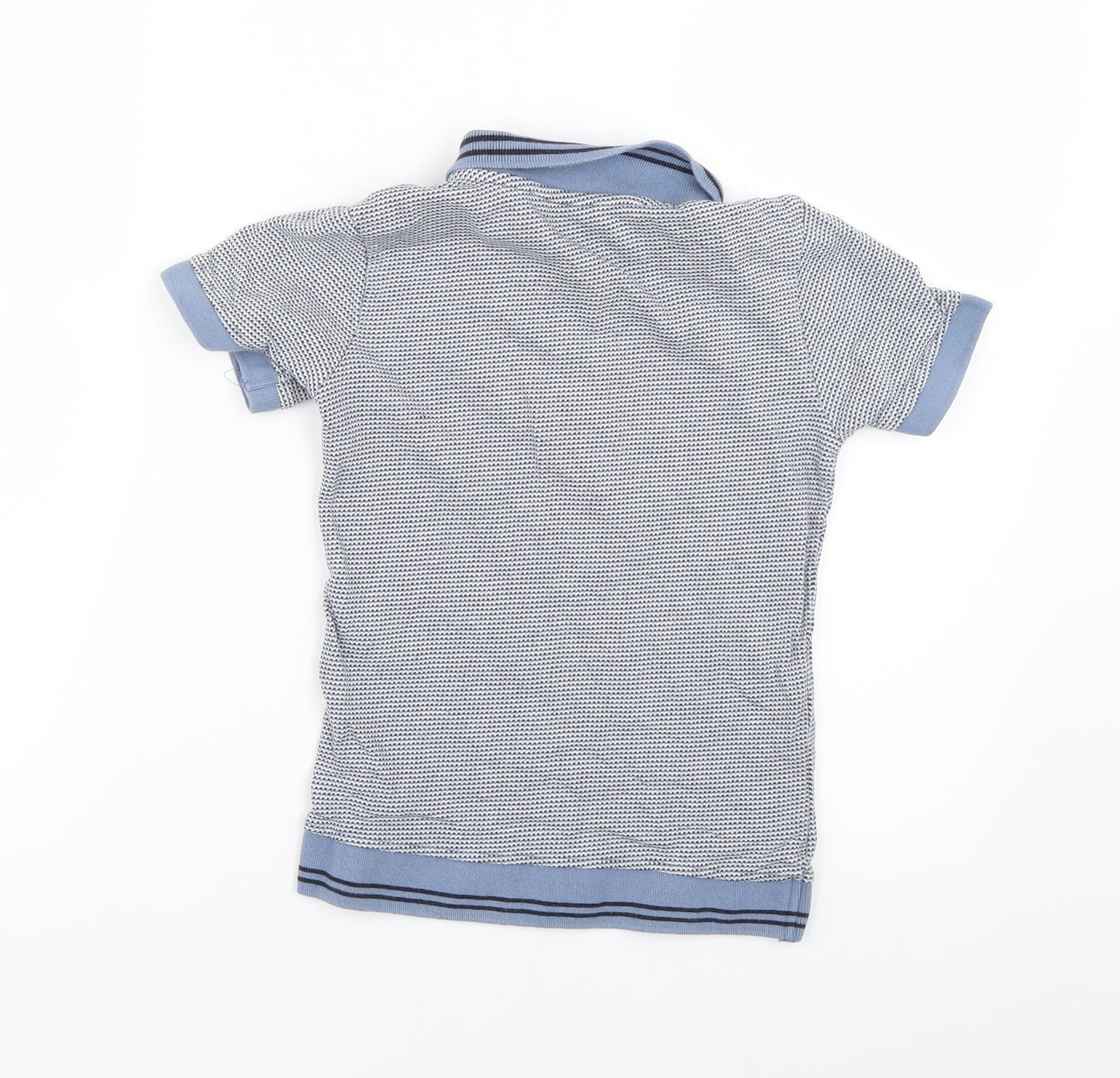 George Boys Blue Geometric  Basic Polo Size 7-8 Years