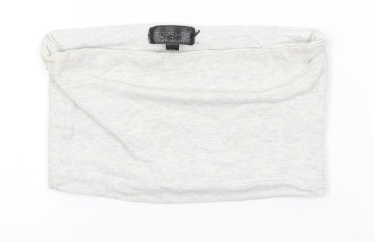 Topshop Womens Grey   Cropped Blouse Size 6