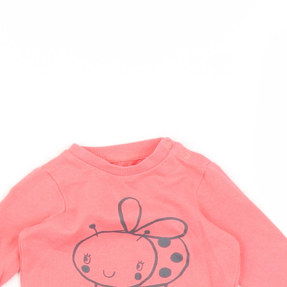 F&F Girls Pink   Pullover Jumper Size 0-3 Months  - Bee