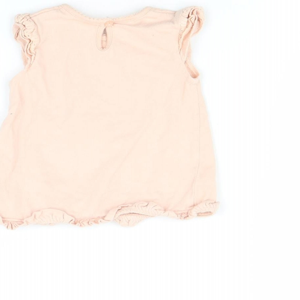 George Baby Pink   Basic T-Shirt Size 6-9 Months  - Bird print