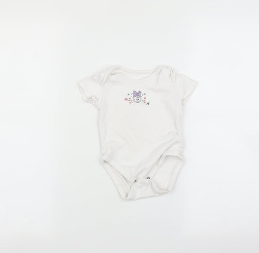 George Baby White   Babygrow One-Piece Size 9-12 Months  - Minnie Mouse