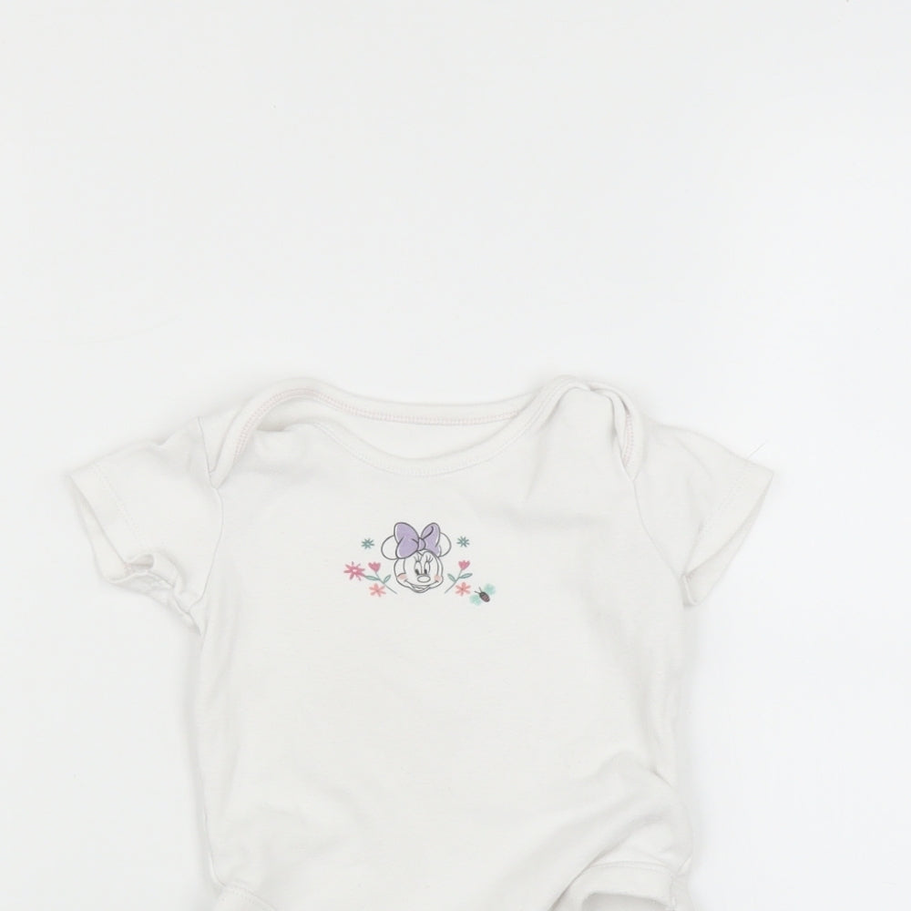 George Baby White   Babygrow One-Piece Size 9-12 Months  - Minnie Mouse