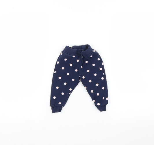 Primark Baby Blue Polka Dot  Jogger Trousers Size 9 Months