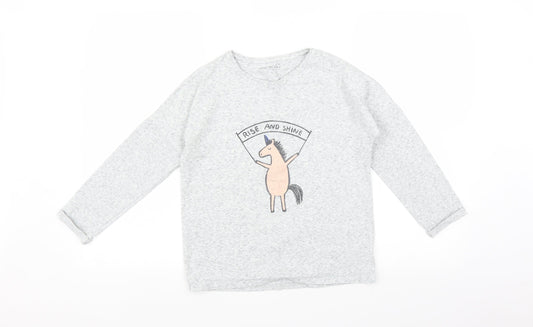 NEXT Girls Grey   Pullover Jumper Size 10 Years  - Horse