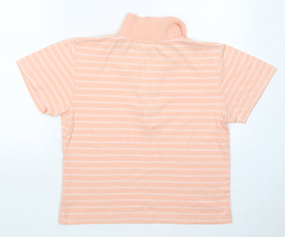 Image Womens Orange Striped  Basic Polo Size L