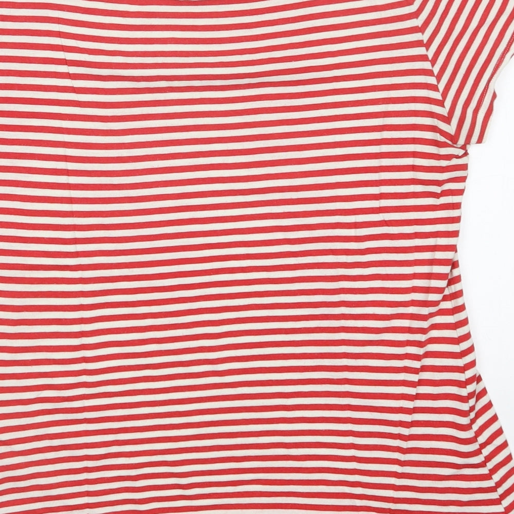 H&M Womens Red Striped  Basic T-Shirt Size L
