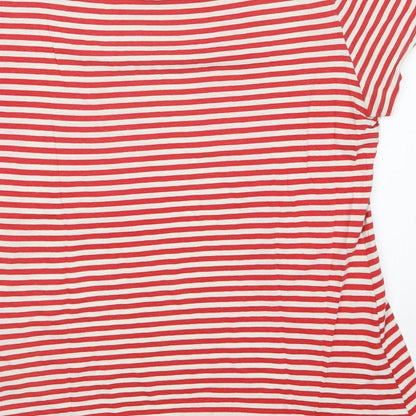 Preloved H&M Womens Red Striped  Basic T-Shirt Size L - Label
