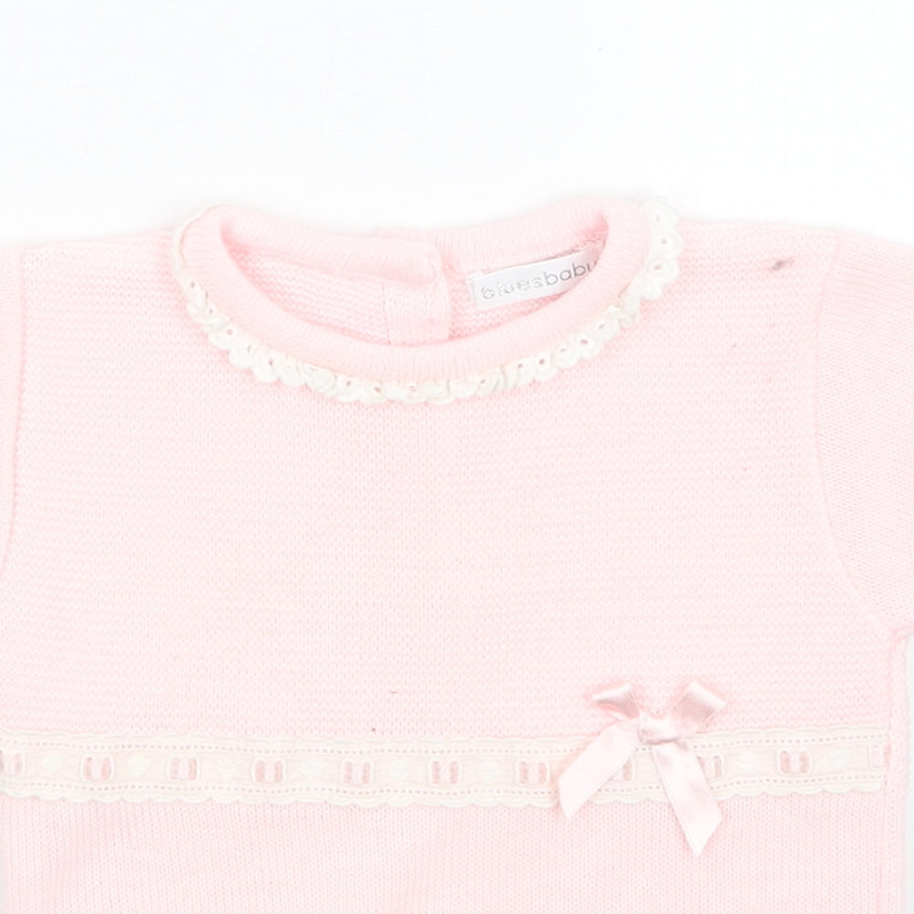 bluesbaby Girls Pink   Pullover Jumper Size 9-12 Months